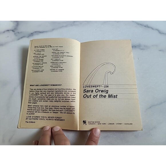 Loveswept 226 Out Of The Mist By Sara Orwig Paperback - Picture 3 of 10